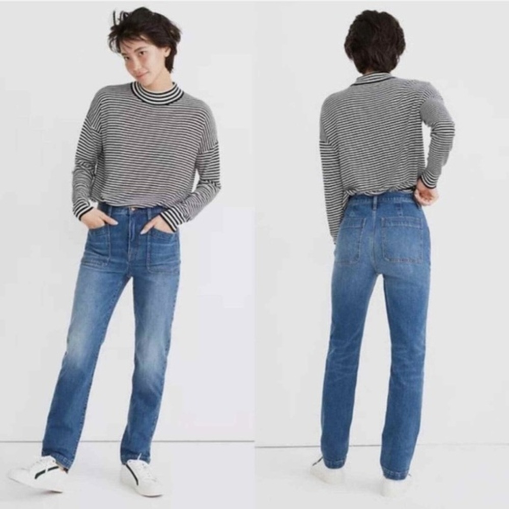 Madewell Womens Full Length Classic Straight Jeans With Surplus Pockets Edition